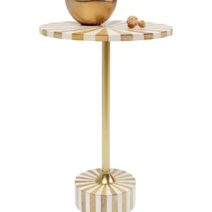 KARE Design Mesa de apoio Domero Cirque Gold White Ø40 cm Clearance