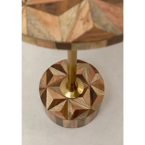 KARE Design Mesa de apoio Domero Geo Castanho Ø25 cm New