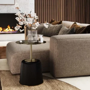 KARE Design Mesa de apoio Endless Vegas Black Ø40 cm Sale