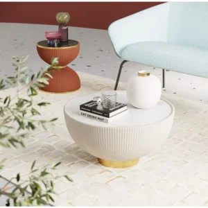 KARE Design Mesa de apoio Endless Vegas White Ø71 cm Clearance