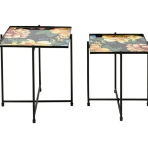 KARE Design Mesa de apoio Flowers Garden Square (Conj. 2) Discount