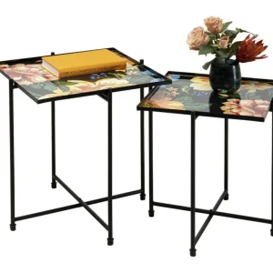 KARE Design Mesa de apoio Flowers Garden Square (Conj. 2) Discount
