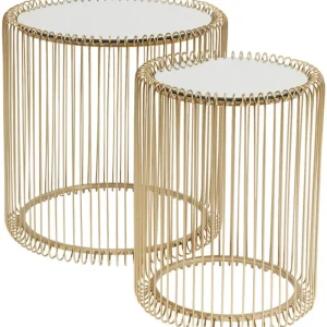 KARE Design Mesa de Apoio Wire Brass (conj.2) Ø44cm Sale