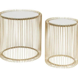 KARE Design Mesa de Apoio Wire Brass (conj.2) Ø44cm Sale