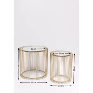 KARE Design Mesa de Apoio Wire Brass (conj.2) Ø44cm Sale