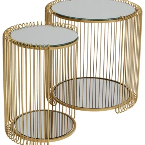 KARE Design Mesa de Apoio Wire Double laiton (2/Set) Fashion