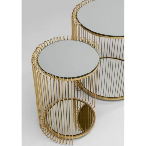 KARE Design Mesa de Apoio Wire Double laiton (2/Set) Fashion