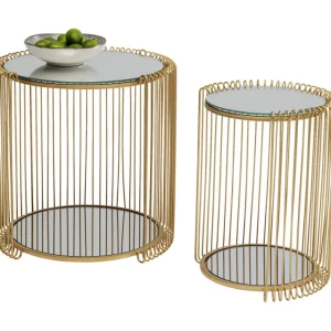 KARE Design Mesa de Apoio Wire Double laiton (2/Set) Fashion