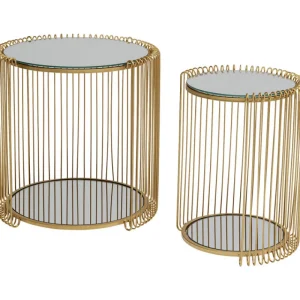 KARE Design Mesa de Apoio Wire Double laiton (2/Set) Fashion