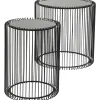 KARE Design Mesa de Apoio Wire Preto (conj.2) Ø44cm Online