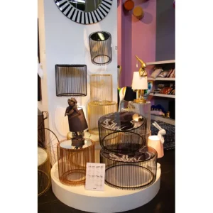 KARE Design Mesa de Apoio Wire Preto (conj.2) Ø44cm Online