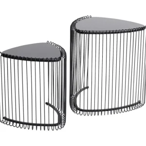 KARE Design Mesa de Apoio Wire Triangle Preto (conj.2) Discount
