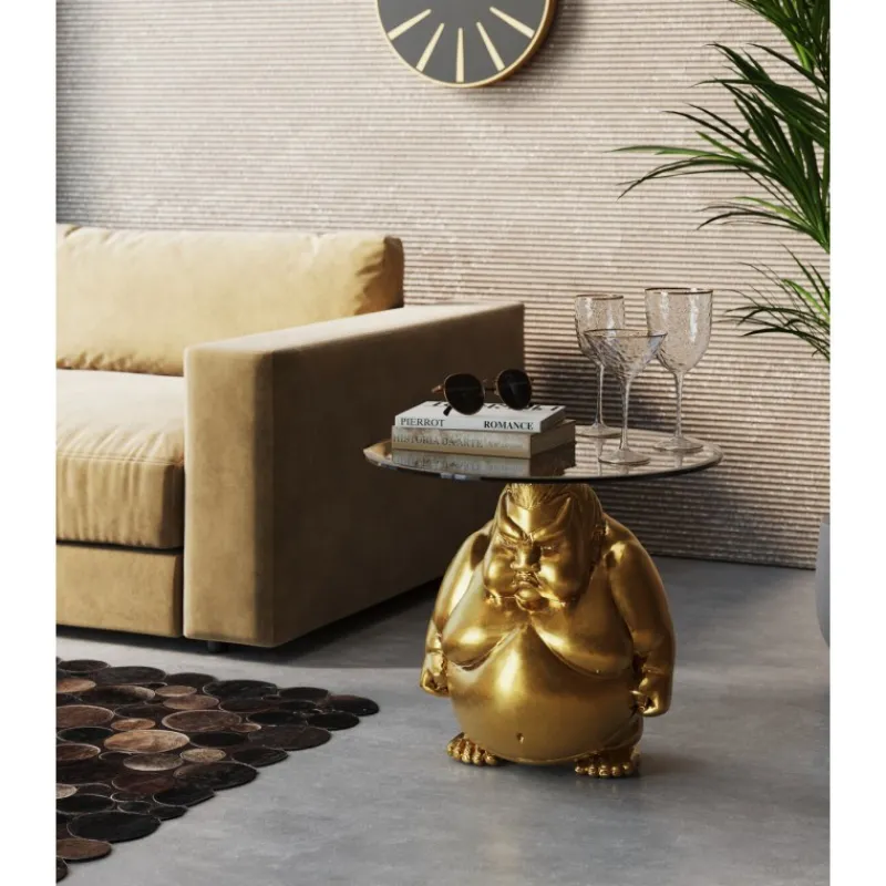 mesa_de_canto_monk_dourad_1.webp KARE Design Mesa de canto Monk dourada Ø54 cm Sale