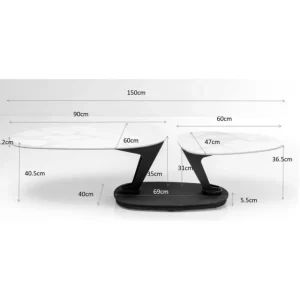 KARE Design Mesa de centro Franklin Black 150x58 cm New