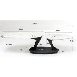 KARE Design Mesa de centro Franklin White 150x58 cm Outlet