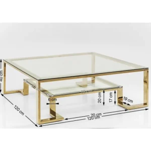 KARE Design Mesa de Centro Gold Rush 120x120cm Clearance