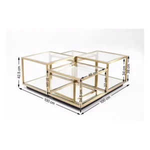 KARE Design Mesa de Centro Luigi Gold (conj.4) Hot