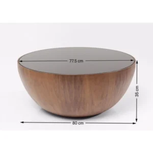 KARE Design Mesa de Centro Tear Drops Walnut Ø80cm New