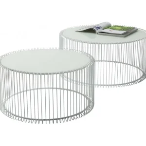 KARE Design Mesa de Centro Wire Branco (conj.2) Sale