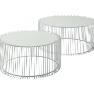 KARE Design Mesa de Centro Wire Branco (conj.2) Sale