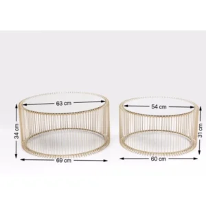 KARE Design Mesa de Centro Wire Brass (conj.2) Sale