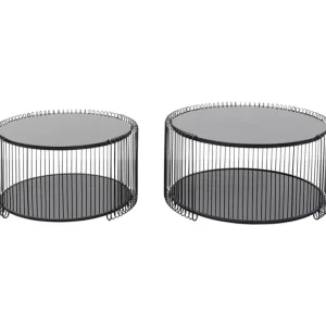 KARE Design Mesa de centro Wire Double preto (2/Set) New