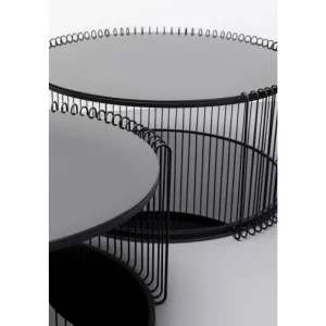 KARE Design Mesa de centro Wire Double preto (2/Set) New