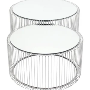 KARE Design Mesa de Centro Wire Prateado (conj.2) Hot