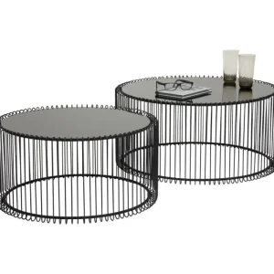 KARE Design Mesa de Centro Wire Preto (conj.2) Hot