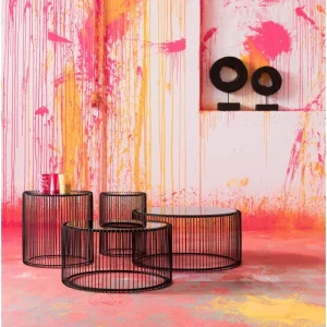 KARE Design Mesa de Centro Wire Preto (conj.2) Hot