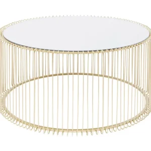 KARE Design Mesa de Centro Wire Uno Dourada Ø80cm New