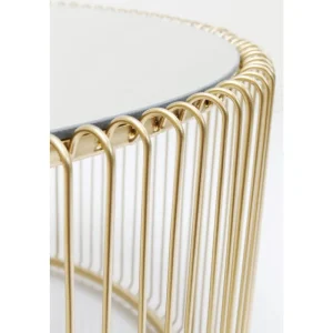 KARE Design Mesa de Centro Wire Uno Dourada Ø80cm New