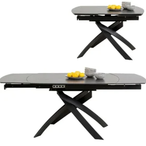KARE Design Mesa Extensível Twist Preta 120(30+30)x90 cm Fashion