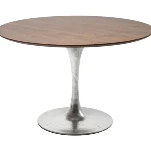 KARE Design Mesa Invitation Walnut Zinc Ø120cm New