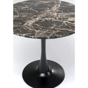 KARE Design Mesa Schickeria look marbre noir Ø80 cm Best