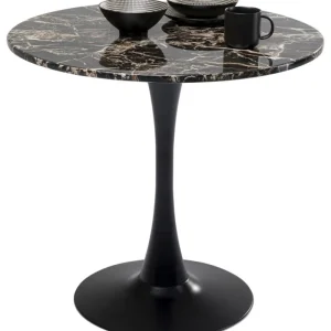 KARE Design Mesa Schickeria look marbre noir Ø80 cm Best