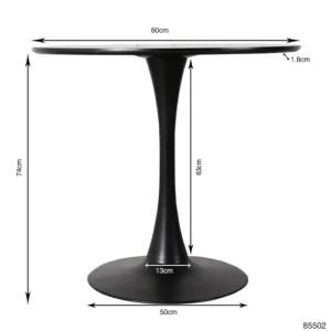 KARE Design Mesa Schickeria Preto Ø80cm Fashion