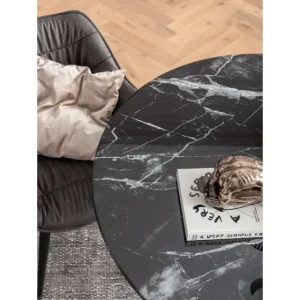 KARE Design Mesa Solo Marble Preto Ø 110cm Sale