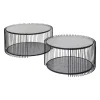 KARE Design Mesas de centro Double Bubble em arame preto conjunto de 2 Best