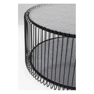 KARE Design Mesas de centro Double Bubble em arame preto conjunto de 2 Best