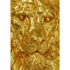 KARE Design Objeto de parede Lion Head Gold 90x100 cm Discount