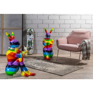 KARE Design Objeto Decorativo Sitting Rabbit Rainbow 80cm Clearance