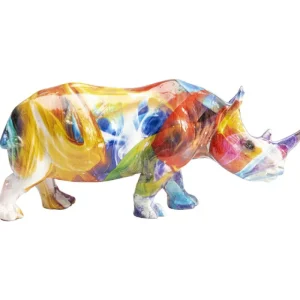 KARE Design Peça Decorativa Colored Rhino Hot