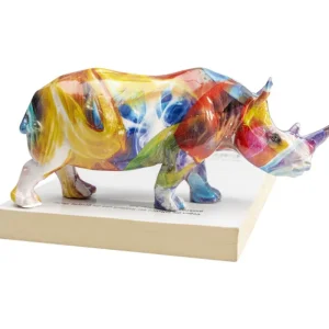 KARE Design Peça Decorativa Colored Rhino Hot