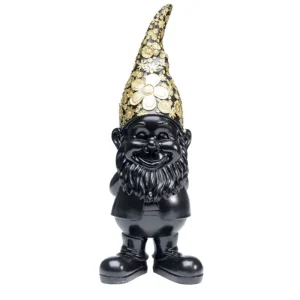 KARE Design Peça decorativa Gnome Standing Black Gold 60cm Fashion