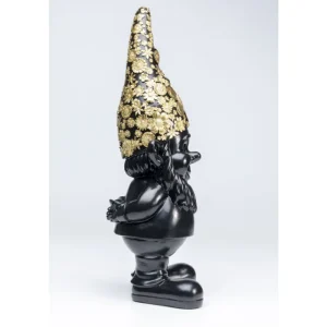 KARE Design Peça decorativa Gnome Standing Black Gold 60cm Fashion