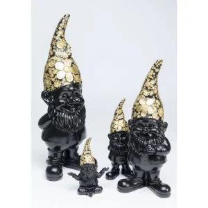 KARE Design Peça decorativa Gnome Standing Black Gold 60cm Fashion
