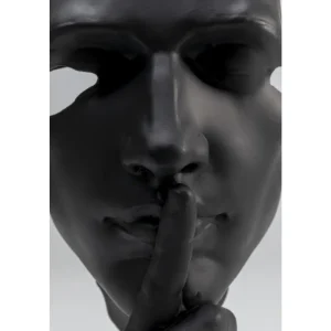 KARE Design Peça Decorativa Quiet Face Preto 31cm Hot