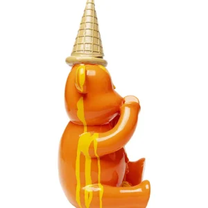 KARE Design Peça Decorativa Sitting Gelato Bear Laranja 37cm New
