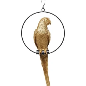 KARE Design Peça Decorativa Swinging Parrot dourada New